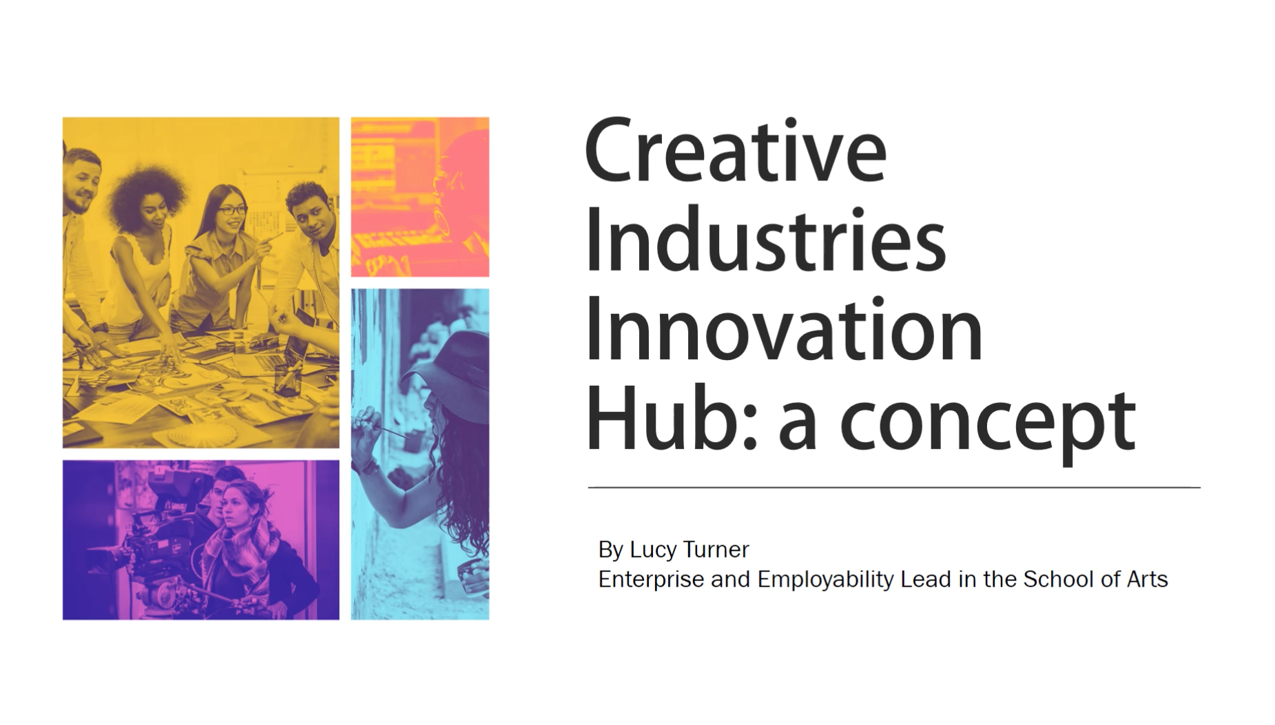 First slide from Creative industries innovation hub